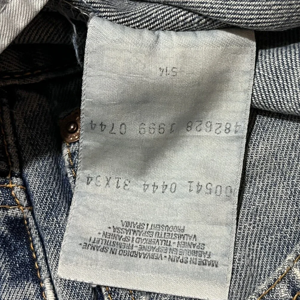 Levi's 501 Jeans Buckle Back One Pocket Vintage LVC Denim 1990s 1920s 31x32